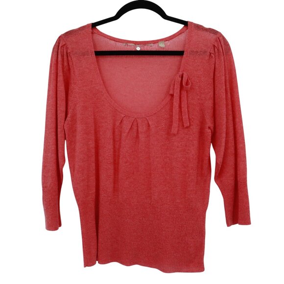 Anthropologie Sweaters - Knitted & Knotted Wool Alpaca Sweater Womens M Coral Soft Girl Coquette Romantic